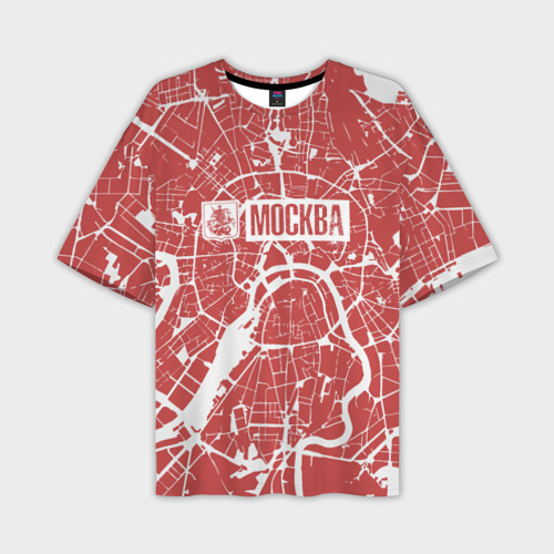 Мужская футболка oversize 3D Красная карта Москвы, цвет 3D печать