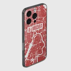 Чехол для iPhone 16 Pro Max силиконовый с защитой камеры Красная карта Москвы - фото 2