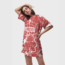 Платье-футболка 3D Красная карта Москвы - фото 2