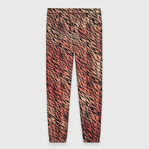 Женские брюки 3D с принтом Имитация шкуры красно-коричневый, вид сзади #1