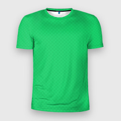Яркий зелёный текстурированный в мелкий квадрат – Мужская футболка 3D Slim с принтом купить со скидкой в -9%