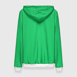 Костюм с принтом Яркий зелёный текстурированный в мелкий квадрат для женщины, вид сзади №1. Цвет основы: белый