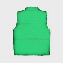 Жилет с принтом Яркий зелёный текстурированный в мелкий квадрат для женщины, вид сзади №1. Цвет основы: черный