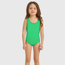 Яркий зелёный текстурированный в мелкий квадрат – Детский купальник 3D с принтом купить