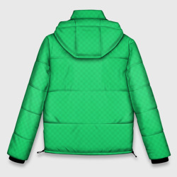 Куртка с принтом Яркий зелёный текстурированный в мелкий квадрат для мужчины, вид сзади №1. Цвет основы: черный
