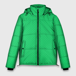 Яркий зелёный текстурированный в мелкий квадрат – Мужская зимняя куртка 3D с принтом купить