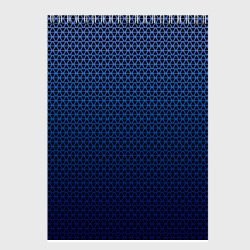 Скетчбук с принтом Паттерн чёрно-синий треугольники для любого человека, вид сзади №1. Цвет основы: белый