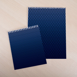 Скетчбук с принтом Паттерн чёрно-синий треугольники для любого человека, вид спереди №3. Цвет основы: белый