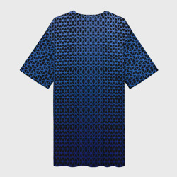Платье с принтом Паттерн чёрно-синий треугольники для женщины, вид сзади №1. Цвет основы: белый