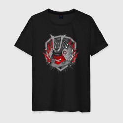 Голова самурая – Мужская футболка хлопок с принтом купить со скидкой в -20%