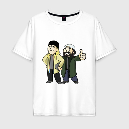 Мужская футболка оверсайз из хлопка с принтом Vault Jay and silent Bob, вид спереди №1