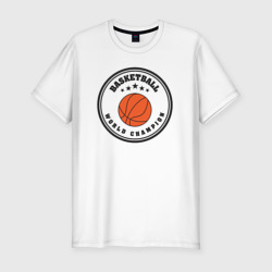 Мужская футболка хлопок Slim Basketball world champion