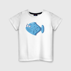 Голубая рыбка – Детская футболка хлопок с принтом купить со скидкой в -20%