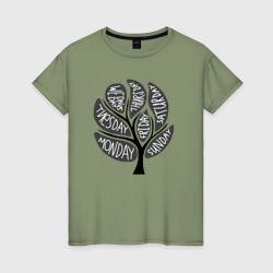 Дерево недели – Женская футболка хлопок с принтом купить со скидкой в -20%