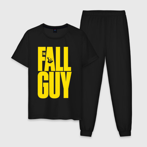 Мужская пижама хлопок The fall guy logo, цвет черный