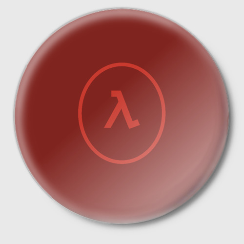 Значок с принтом Half-Life: Decay бордовый, вид спереди №1