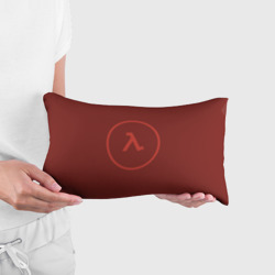 Подушка с принтом Half-Life: Decay бордовый для любого человека, вид спереди №2. Цвет основы: белый