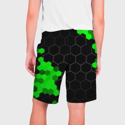 Шорты с принтом Dongfeng green sport hexagon для мужчины, вид сзади №1. Цвет основы: белый