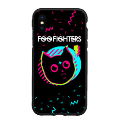 Чехол для iPhone XS Max матовый Foo Fighters - rock star cat