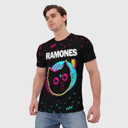 Мужская футболка 3D Ramones - rock star cat - фото 2