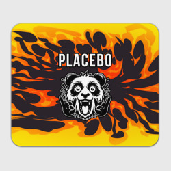 Прямоугольный коврик для мышки Placebo рок панда и огонь