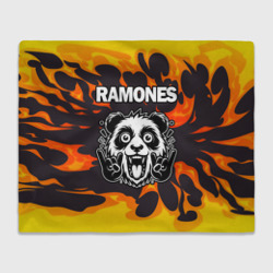 Плед 3D Ramones рок панда и огонь