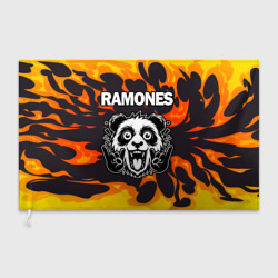 Флаг 3D Ramones рок панда и огонь