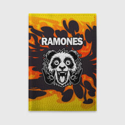 Обложка для автодокументов Ramones рок панда и огонь