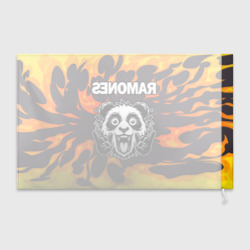 Флаг 3D Ramones рок панда и огонь - фото 2