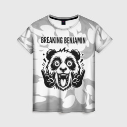 Женская футболка 3D Breaking Benjamin рок панда на светлом фоне