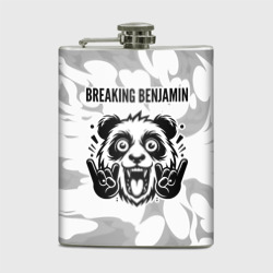 Фляга Breaking Benjamin рок панда на светлом фоне