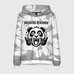 Мужская толстовка 3D Breaking Benjamin рок панда на светлом фоне