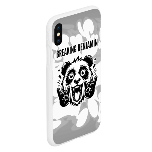 Чехол для iPhone XS Max матовый Breaking Benjamin рок панда на светлом фоне - фото 3
