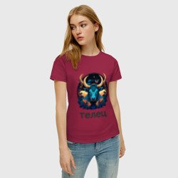 Женская футболка хлопок Майский знак зодиака телец - фото 2