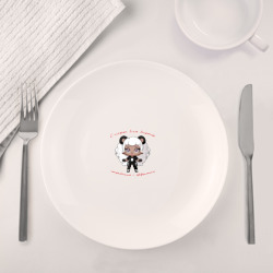 Набор: тарелка + кружка Девушка спортсменка с лозунгом о здоровье - фото 2