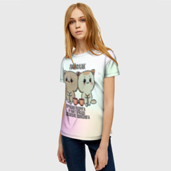 Женская футболка 3D 2 подружки кошечки - фото 2