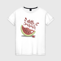 Привет арбузное лето – Женская футболка хлопок с принтом купить со скидкой в -20%