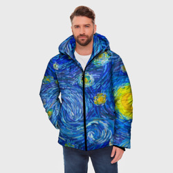 Мужская зимняя куртка 3D Мазки ван гога - фото 2