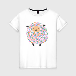 Милая овечка – Женская футболка хлопок с принтом купить со скидкой в -20%