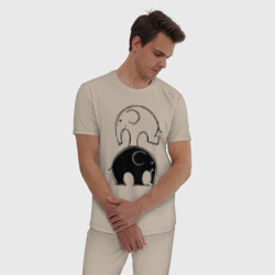 Мужская пижама хлопок Cute elephants - фото 2