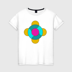 Геометрическая фигура из кругов – Женская футболка хлопок с принтом купить со скидкой в -20%