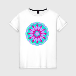 Мандала цветочная – Женская футболка хлопок с принтом купить со скидкой в -20%