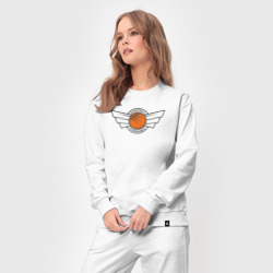 Костюм с принтом Турнир по баскетболу для женщины, вид на модели спереди №3. Цвет основы: белый