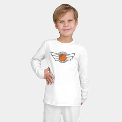 Пижама с принтом Турнир по баскетболу для ребенка, вид на модели спереди №2. Цвет основы: белый