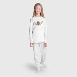 Пижама с принтом Турнир по баскетболу для ребенка, вид на модели спереди №3. Цвет основы: белый