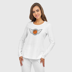 Пижама с принтом Турнир по баскетболу для женщины, вид на модели спереди №3. Цвет основы: белый