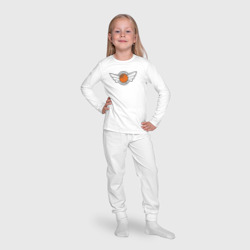 Пижама с принтом Турнир по баскетболу для ребенка, вид на модели спереди №4. Цвет основы: белый