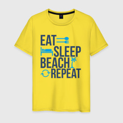 Есть спать пляж – Мужская футболка хлопок с принтом купить со скидкой в -20%
