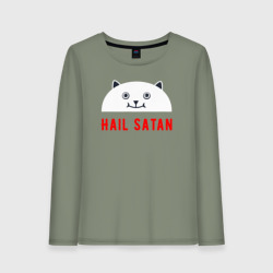 Hail satan – Женский лонгслив хлопок с принтом купить со скидкой в -20%