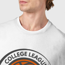 Футболка с принтом Basketball best team для мужчины, вид на модели спереди №4. Цвет основы: белый
